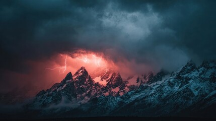 Stormy mountain peaks