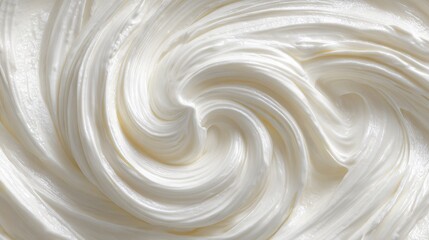 Yogurt swirling with visible probiotic cultures in creamy texture
