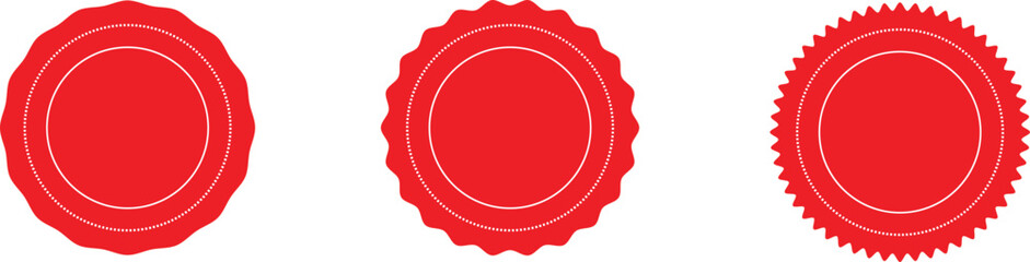 Set of red starburst .Vector Stamp without text. Set of Stamps . Red Stamps . Grunge Rubber Texture Stamp . Distressed Stamp Texture . Post Stamp Collection . 