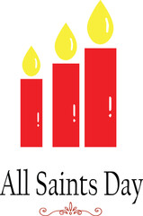 All Saints Day Candle Illustration