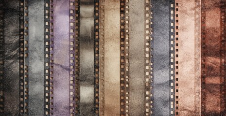 Obraz premium Aged photographic film strips
