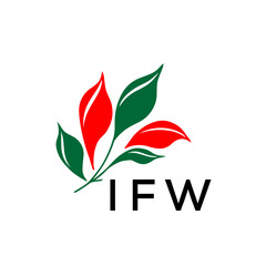 Modern Abstract Leaf Logo Design – Red and Green Nature-Inspired Brand Icon, IFW Later Logo, 

