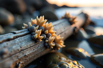 Driftwood and Barnacles Macro Texture