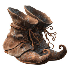 Worn Elf Shoes isolated on white background