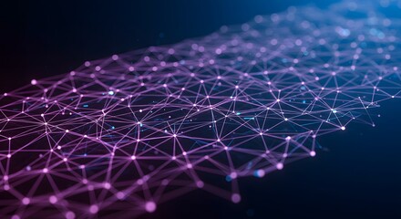 Obraz premium Abstract Pink and Purple Network of Connected Dots and Lines