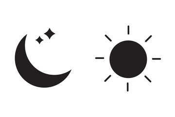 Sun and moon icon vector day and night icon set