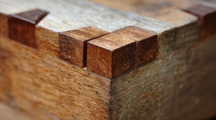Expert dovetail joint corner showcasing woodworking precision and craftsmanship