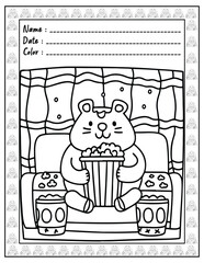 Bold and Easy Silly Crimes Cozy & Funny Coloring Book for Adults and Kid. High resolution (300 DPI), Ready to print on standard 8.5x11-(A4) inch paper With (No Bleed), Black and White. Vector 