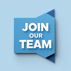 Light blue banner with bold white text join our team for recruitment and hiring announcements