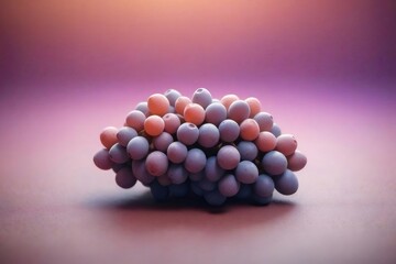 Cluster of Colorful Grapes in Reddish Background with Gradient Purple Hues