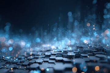 Abstract digital hexagon pattern