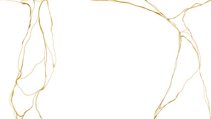 luxury marble texture pattern of Golden kintsugi crack. Vector horizontal backdrop poster background with intertwine graceful veins. gold broken seams