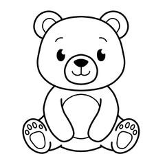 Outline cute illustration of bear