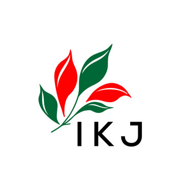 Modern Abstract Leaf Logo Design &ndash; Red and Green Nature-Inspired Brand Icon, IKJ Later Logo, 
