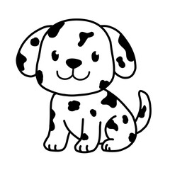Naklejka premium Outline cute illustration of dog