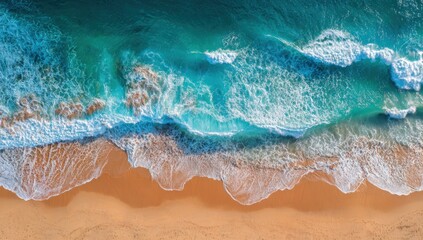 Fototapeta premium High-angle view of a beach and ocean
