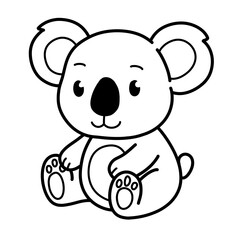 Outline cute illustration of koala