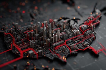 3D model of US cities