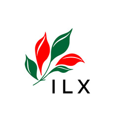 Modern Abstract Leaf Logo Design – Red and Green Nature-Inspired Brand Icon, ILX Later Logo, 
