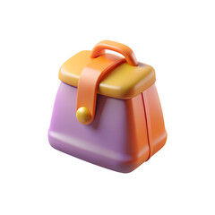 3D Food Delivery Bag Glossy Minimal Restaurant Transparent Background