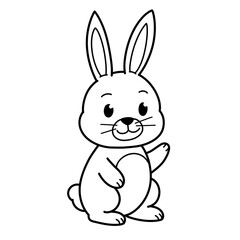 Outline cute illustration of rabbit