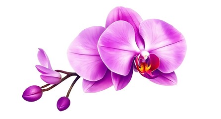Obraz premium Purple orchid flower isolated on white background