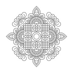 Mandala Circle Representing Inner Peace coloring book page