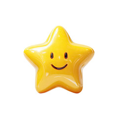 3D rendered, smiling, yellow star emoji