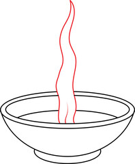 Single flame burning brightly, line art 