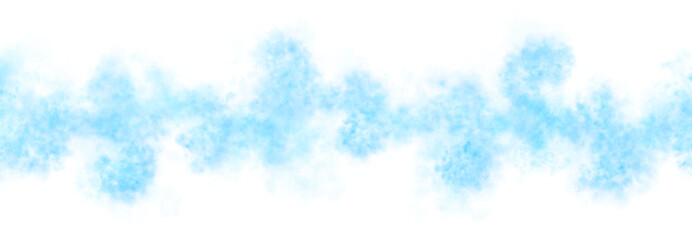 Cyan or light blue smoke cloud line on transparent background mockup template for magical energy or dreamy effect scenes