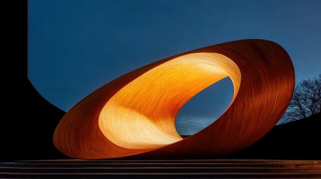 Wood structure with curves and illumination, perfect for design blogs or creative projects