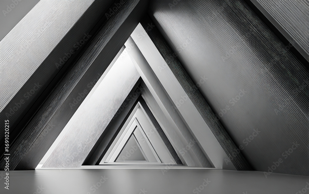 Poster geometric triangular patterns with layered metallic structures