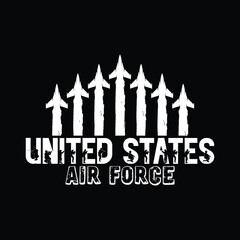 Vintage USA Air Force Military Illustration