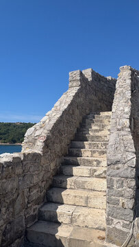 stone steps in an ancient fortress in a Mediterranean city