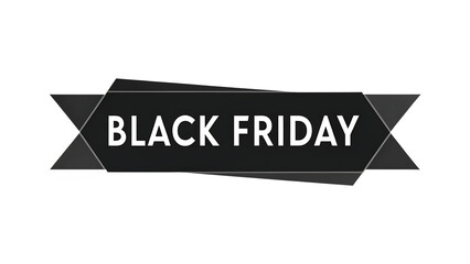 Black friday banner isolated on transparent background for promotion