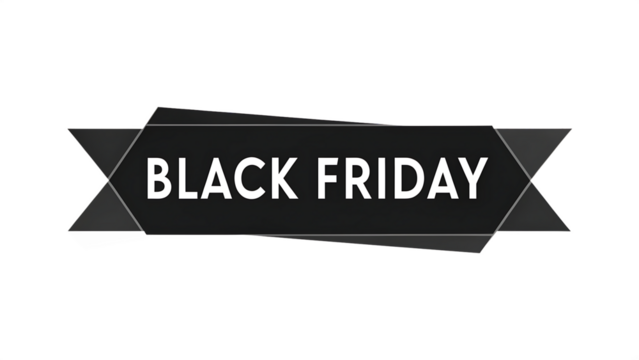 Black friday banner isolated on transparent background for promotion