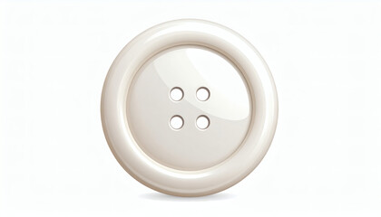 White Button Element Isolated on Clean White Background for UI Design, Web Elements, and Digital Projects
