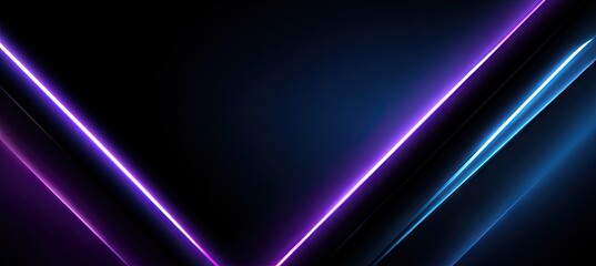 Fototapeta premium Intense neon lines create a striking abstract design with dark background and vibrant colors.