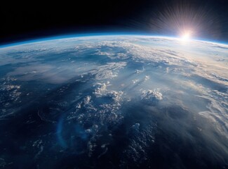 Earth from space, sunrise