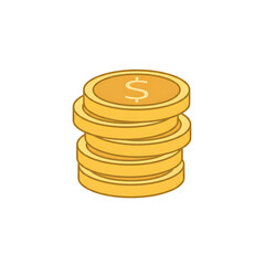 Stack of Coins Finance Icon Vector