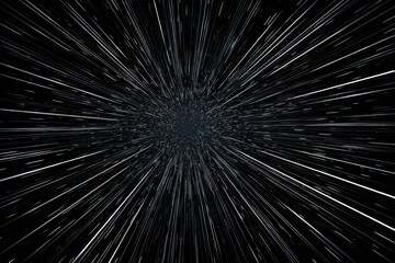Obraz premium Cosmic speed lines radiate from central point. Dark, starry, motion blur