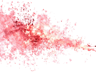 Abstract splatter of vibrant pink and red