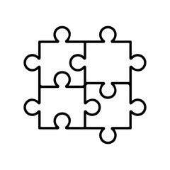 Interlocking puzzle pieces representing connection teamwork collaboration and problem solving solutions vector