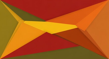 Fototapeta premium Abstract polygonal background in warm autumn colors, with geometric shapes, modern design, and minimal style
