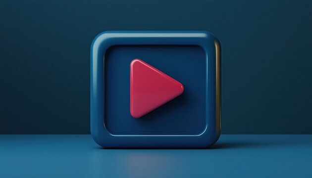Blue Background With A Simple Replay Video Play Button - A Great Way To Rewatch Videos With Ease.