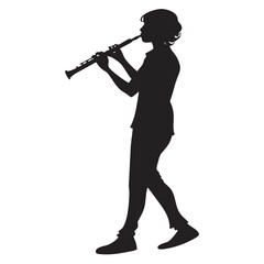 Naklejka premium Person playing flute standing