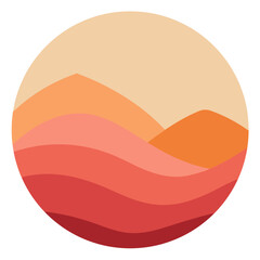 Obraz premium Abstract vector landscape art serene desert dunes and hills illustration