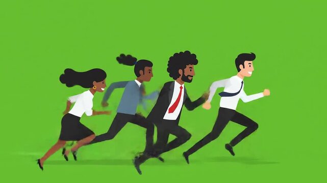 Business people running