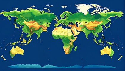 World map, climate zones