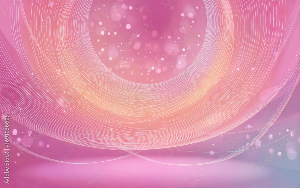 Poster abstract pink circular pattern with glowing elements and soft curves